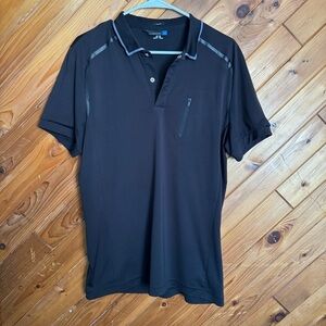 J.Lindeberg Men's Polo Shirt in Black Size Large